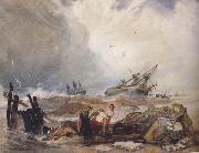John sell cotman Lee Shore,with the Wreck of the Houghton Pictures (mk47) oil painting artist